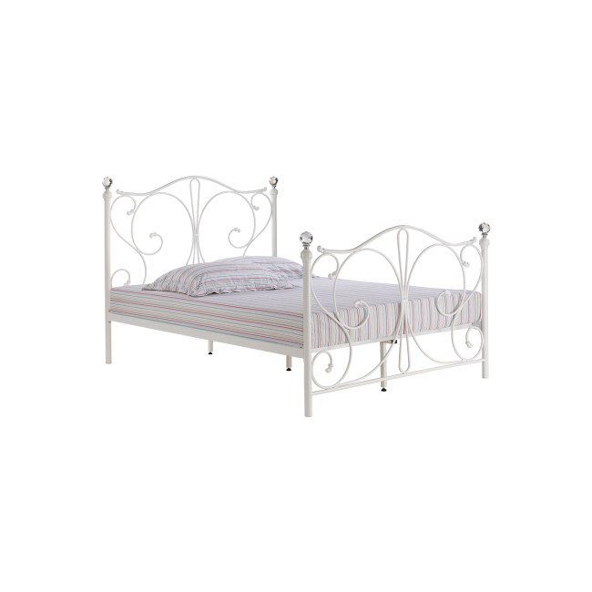 LPD White Metal Double Bed Frame - Florence