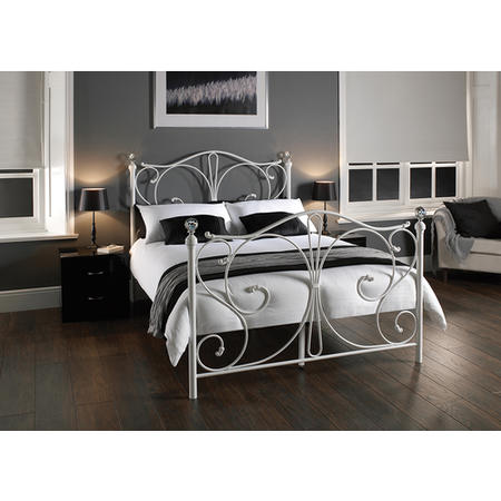 LPD White Metal Double Bed Frame - Florence