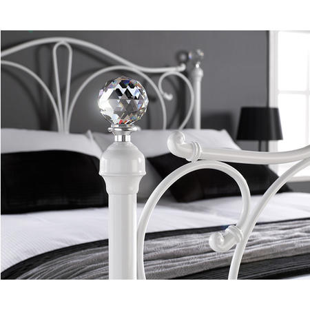 LPD White Metal Double Bed Frame - Florence