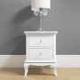 GRADE A1 - Florentine 2 Drawer French Style Bedside Table in White