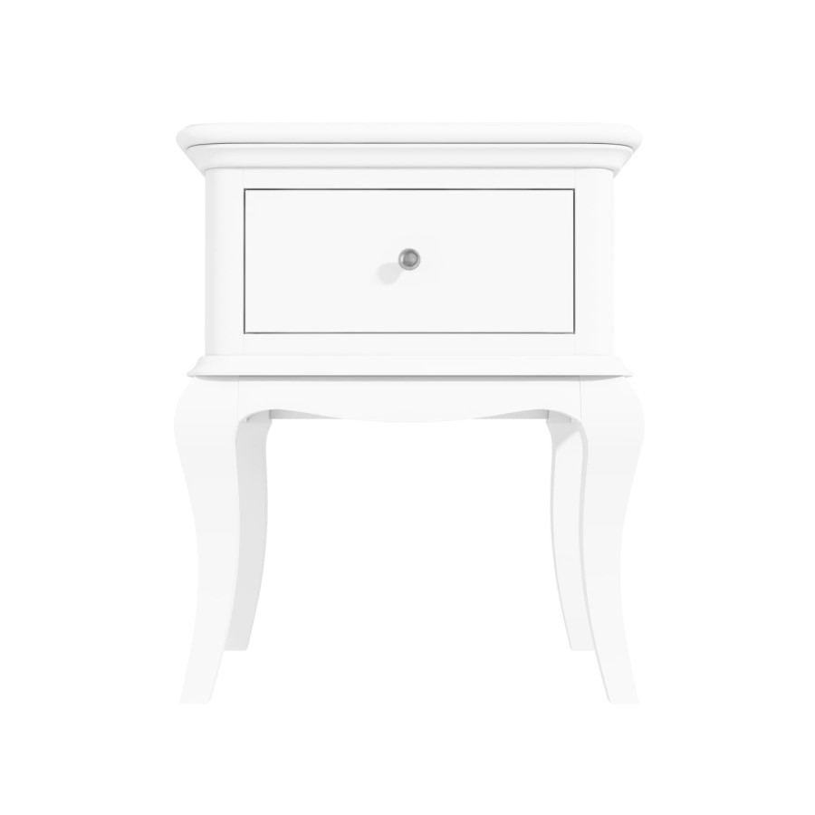 GRADE A1 - Florentine 1 Drawer French Style Bedside Table in White