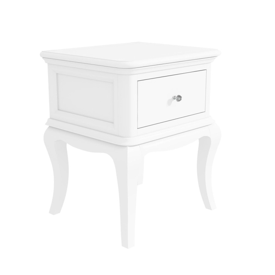 GRADE A1 - Florentine 1 Drawer French Style Bedside Table in White