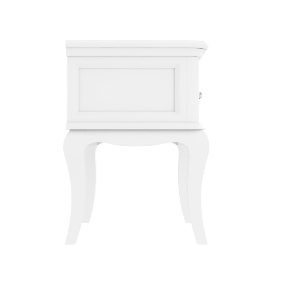 GRADE A1 - Florentine 1 Drawer French Style Bedside Table in White