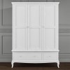 Florentine Triple White Wardrobe with Drawers - French Style