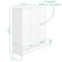 Florentine Triple White Wardrobe with Drawers - French Style