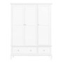 Florentine Triple White Wardrobe with Drawers - French Style