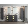 Grey Wall Hung Tall Bathroom Storage Unit - H1400mm