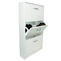 Designer 3 tier shoe cabinet in white - 9 pairs 