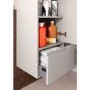 Grey Wall Hung Tall Bathroom Storage Unit - W400 x H1400mm