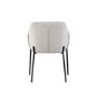 Set of 4 Cream Fabric Dining Chairs with Folding Arm Detail - Fiona