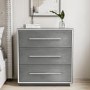 GRADE A1 - Grey Oak Rustic Chest of 3 Drawers - Franco