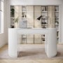 Large White Ribbed Desk with Drawers - Finn