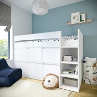 GRADE A1 - Finley White Cabin Bed with 6 Storage Drawers