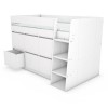 White Mid Sleeper Cabin Bed with Storage Drawers - Finley
