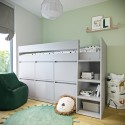 FNL002A Finley Pale Grey Cabin Bed with 6 Storage Drawers