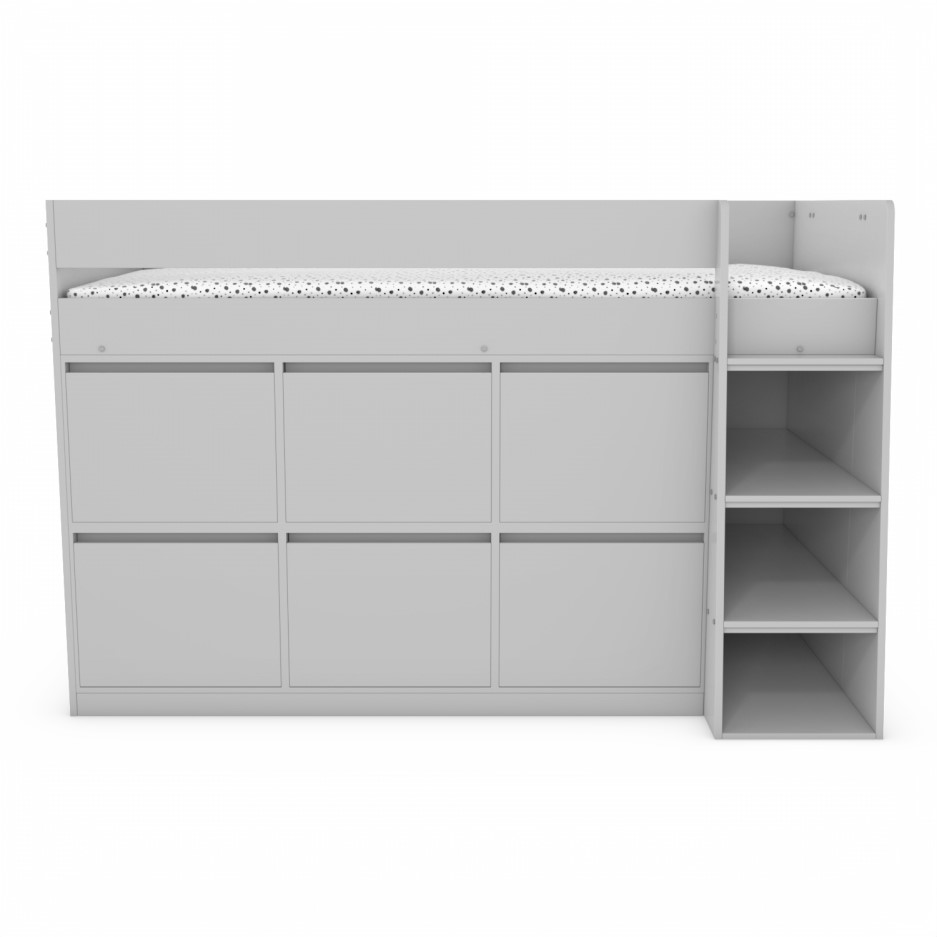 Finley Pale Grey Cabin Bed with 6 Storage Drawers Furniture123