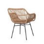ALMOST PERFECT - Set of 2 Brown Rattan Effect Dining Armchairs with Black Legs - Fion