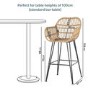 Set of 2 Brown Rattan Effect Bar Stools with Backs - 75 cm - Fion