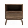 Walnut Mid-Century Bedside Table with Drawer - Frances