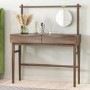 Walnut Mid-Century Dressing Table with Mirror and Drawers - Frances