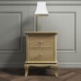 GRADE A1 - Fonteyn Solid Oak Bedside Table with 2 Drawers 