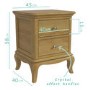 GRADE A1 - Fonteyn Solid Oak Bedside Table with 2 Drawers