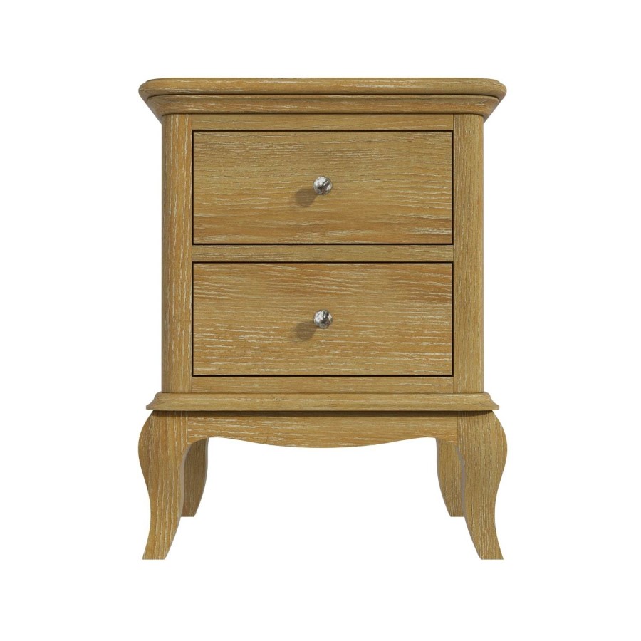 Fonteyn Solid Oak Bedside Table with 2 Drawers - French Style