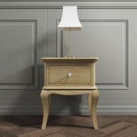 GRADE A1 - Fonteyn Solid Oak Bedside Table with 1 Drawer - French Style