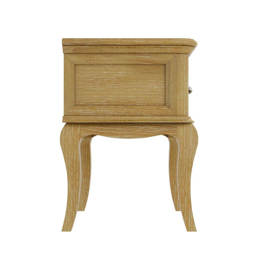 GRADE A1 - Fonteyn Solid Oak Bedside Table with 1 Drawer - French Style