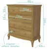 Fonteyn 2+3 Solid Oak Chest of Drawers - French Style