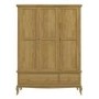 GRADE A1 - Solid Oak Wardrobe 3 Doors & 2 Drawers - Fonteyn