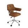 GRADE A1 - Tan Faux Leather Swivel Office Chair with Arms - Fenix