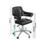 GRADE A1 - Black Faux Leather Swivel Office Chair with Arms - Fenix