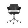 Black Faux Leather Swivel Office Chair with Arms - Fenix