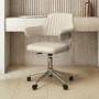 Beige Faux Leather Swivel Office Chair with Arms - Fenix 