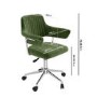 ALMOST PERFECT - Olive Green Velvet Swivel Office Chair with Arms - Fenix