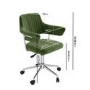 Olive Green Velvet Swivel Office Chair with Arms - Fenix