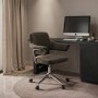 Brown Velvet Swivel Office Chair with Arms - Fenix