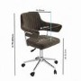 Brown Velvet Swivel Office Chair with Arms - Fenix