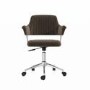 Brown Velvet Swivel Office Chair with Arms - Fenix