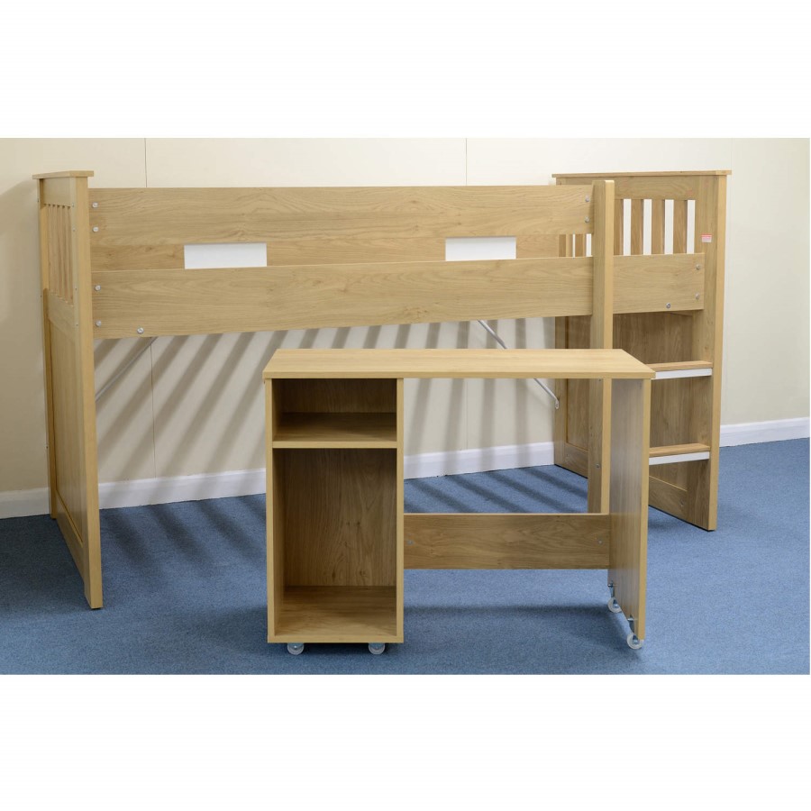 GRADE A1 - Seconique Merlin Study Mid Sleeper in Oak Effect