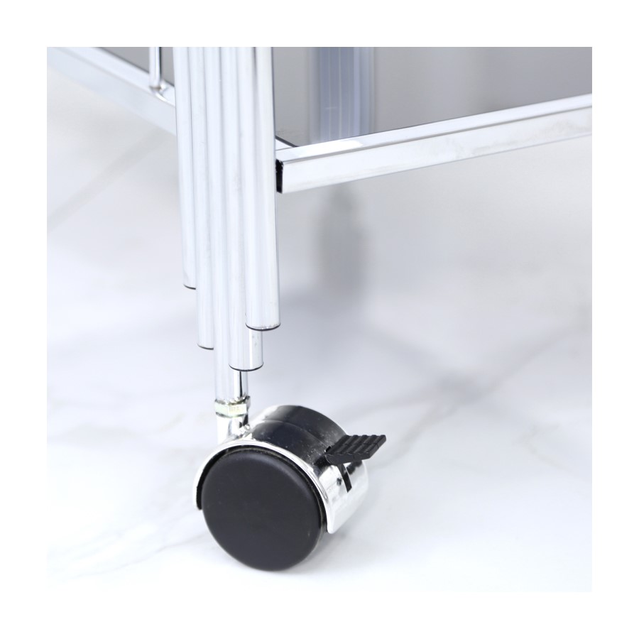 Aurora Boutique Mirrored Drinks Trolley Black Glass