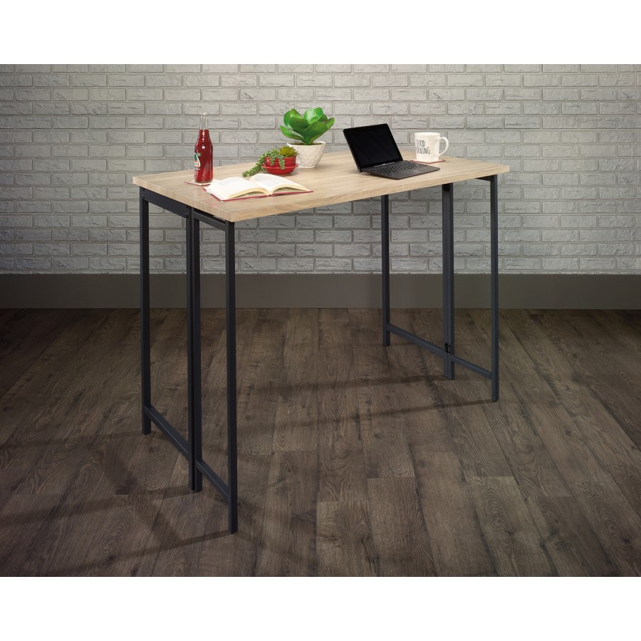 GRADE A1 - Extendable Oak Effect Bar Table - Seats 4 - Teknik Office