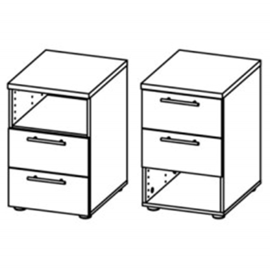 Billi Fame White High Gloss Bedside Table 