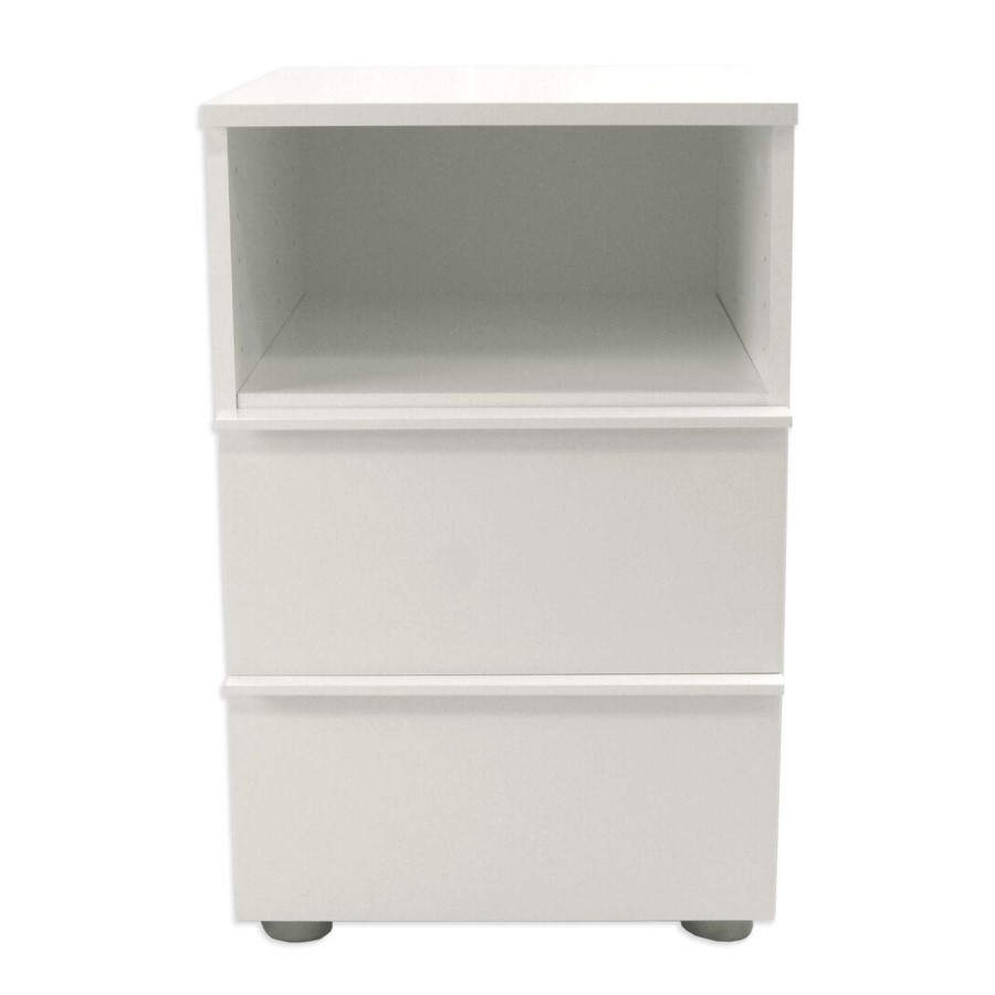 Billi Firenze High Gloss White Bedside Table 