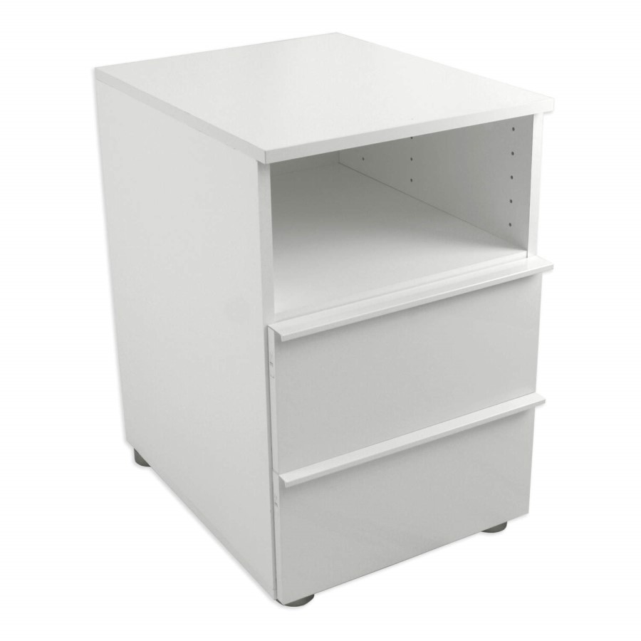 Billi Firenze High Gloss White Bedside Table 