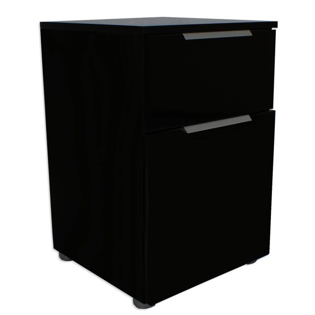 Billi  Black High Gloss Bedside Table 