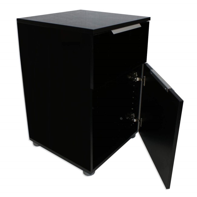 Billi  Black High Gloss Bedside Table 