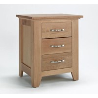 Robin Solid Oak 3 Drawer Bedside Table 