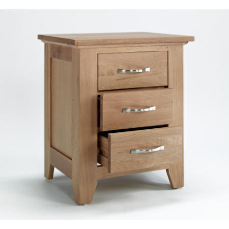 Robin Solid Oak 3 Drawer Bedside Table 